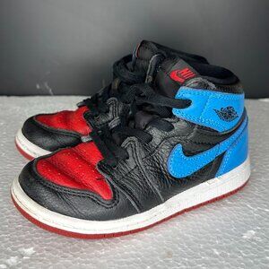 Jordan 1 High OG (TD) 'Black/Dk Powder Blue' - 9C - EXCELLENT CONDITION